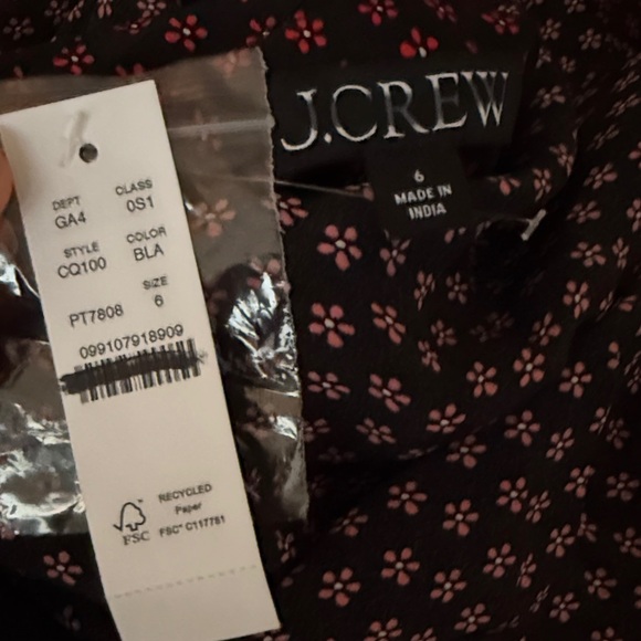 J. Crew Black and Red Button-Up Midi Dress - Picture 4 of 4